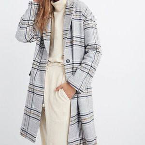 Madewell Grey Plaid Coat (M)